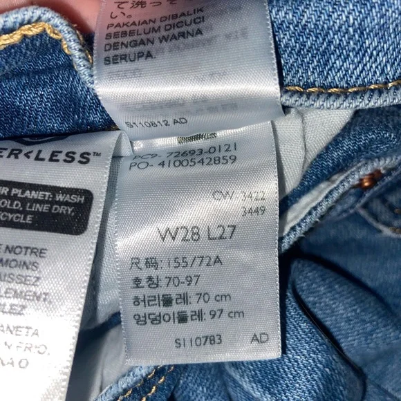 Levi’s Women’s Ribcage Straight Ankle Jean W28 x L27 - Picture 5 of 6